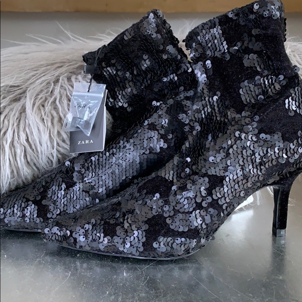 Zara sequin bootie